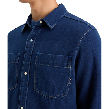 Regular Fit Premium Indigo Twill Washed Shirt
